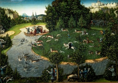 Caza de ciervos del Príncipe Elector Federico III de Sajonia llamado el Sabio de Lucas the Elder Cranach