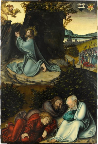 La Agonía en el Jardín, por Cranach, Lucas, el Viejo (1472-1553). de Lucas the Elder Cranach