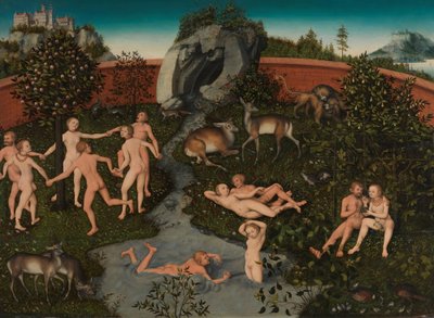 La Edad de Oro, c.1534 (óleo sobre madera) de Lucas the Elder Cranach