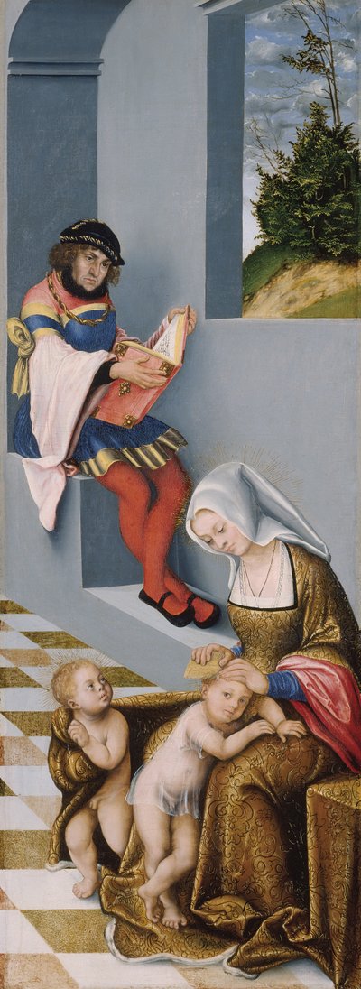El Santo Parentesco (llamado Retablo de Torgau ) panel derecho de Lucas the Elder Cranach