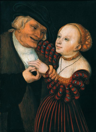 El viejo y la joven (Der Alte und das Madchen), c.1530 de Lucas the Elder Cranach