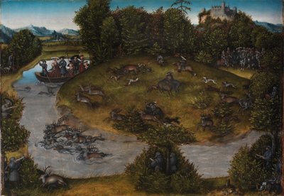 La Caza del Ciervo del Elector Federico el Sabio, c.1530 de Lucas the Elder Cranach