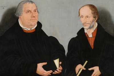 Martín Lutero (1483-1546) y Philipp Melanchthon (1497-1560) de Lucas the Younger Cranach