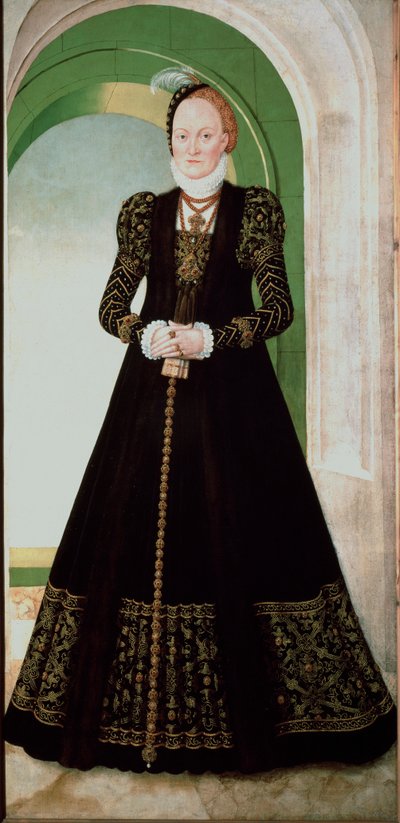 Retrato de Ana de Dinamarca (1532-1585) esposa del príncipe elector Augusto de Sajonia (1526-1586) de Lucas the Younger Cranach