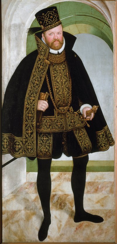 Retrato del príncipe elector Augusto I de Sajonia llamado el Piadoso de Lucas the Younger Cranach
