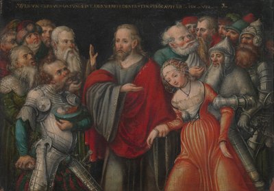 Cristo y la Adúltera, c.1545-50 de Lucas the Younger studio of Cranach