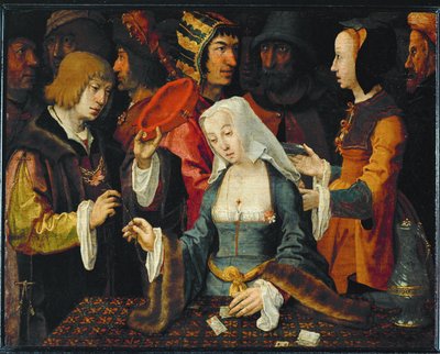 La Tireuse de cartes ... de Lucas van (studio of) Leyden
