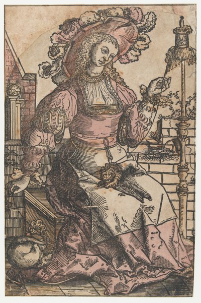 mujer girando de Lucas van Leyden (attributed to)