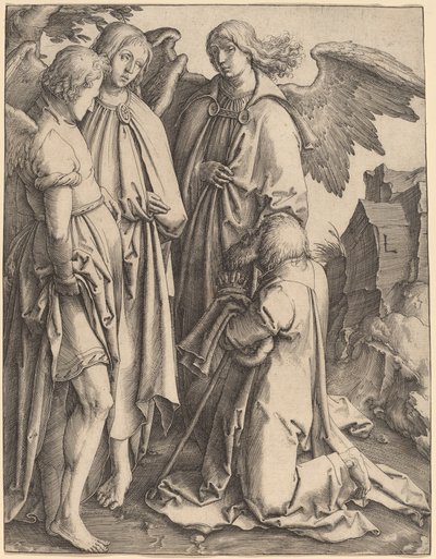 Abraham y los tres ángeles de Lucas van Leyden