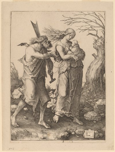 Adán y Eva después de su expulsión del Paraíso de Lucas van Leyden