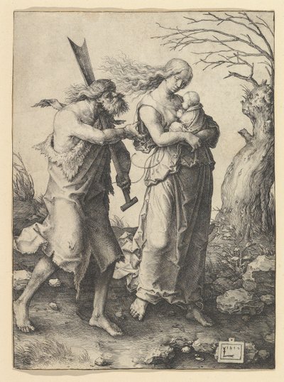Adán y Eva después de la expulsión, 1510 de Lucas van Leyden