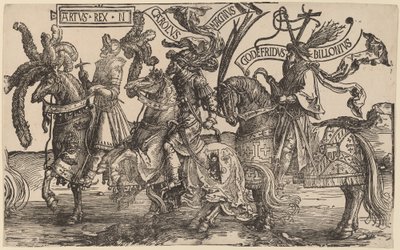 Arturo, Carlos el Grande (Carlomagno), Godofredo de Bouillon de Lucas van Leyden