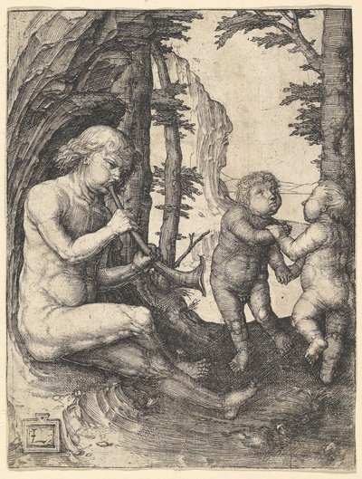 Niño con trompeta, ca. 1507 de Lucas van Leyden