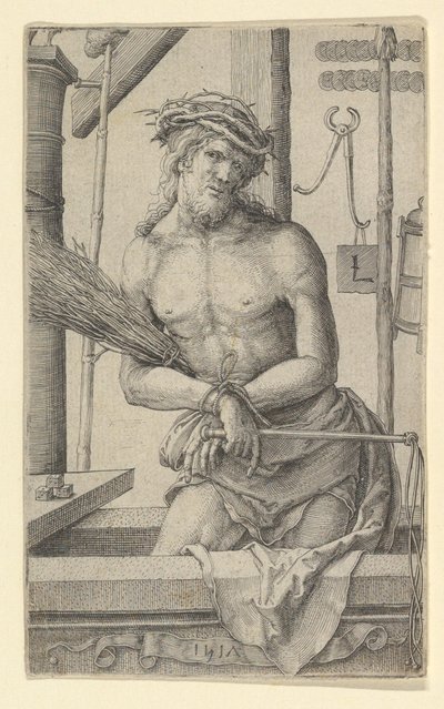 Cristo como el hombre de dolores con los instrumentos de la pasión de Lucas van Leyden