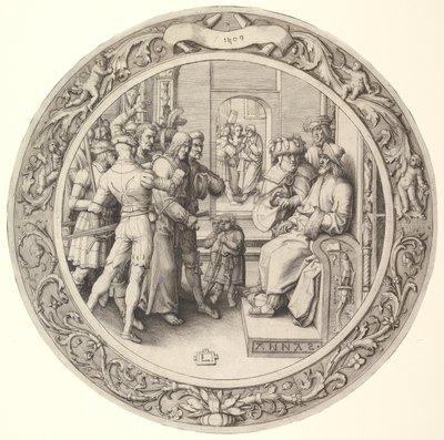 Cristo ante Anás, de la Pasión Circular de Lucas van Leyden