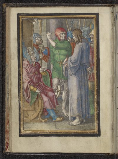 Cristo ante Anás Pasión de Cristo (título de la serie) de Lucas van Leyden
