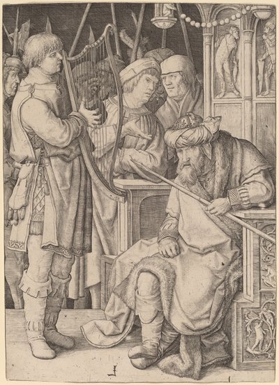 David Tocando el Arpa ante Saúl de Lucas van Leyden