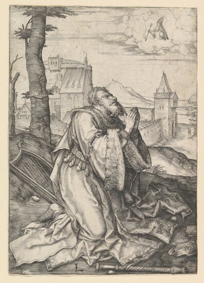 David orando, ca. 1507 de Lucas van Leyden