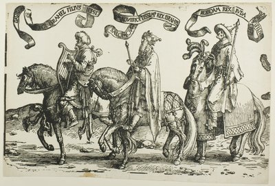 David, Salomón, Roboam, placa uno, de Los Doce Reyes de Israel de Lucas van Leyden