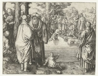 Bautismo de Cristo en el Jordán de Lucas van Leyden