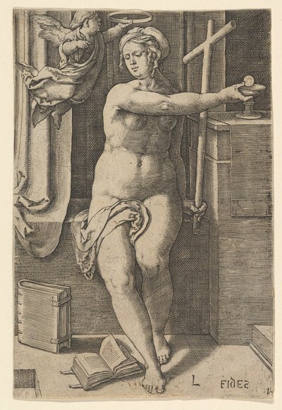 Fe Fides, de la serie Las Siete Virtudes, 1530 de Lucas van Leyden