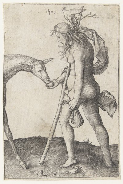 mujer joven, con, doe de Lucas van Leyden