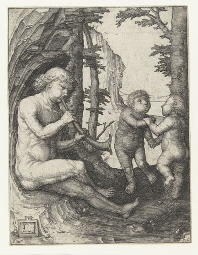 Niño con instrumento de viento de Lucas van Leyden