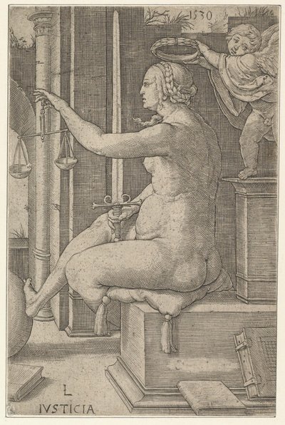 Justicia, de la serie Las Virtudes, 1530 de Lucas van Leyden