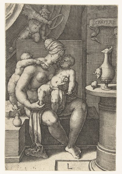 Liefde
Caritas (título del objeto)
Zeven Deugden (título de la serie) de Lucas van Leyden