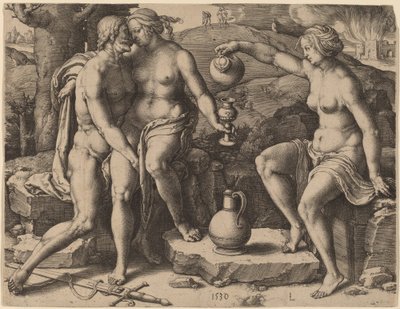 Lot y sus hijas de Lucas van Leyden