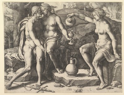 Lot y sus hijas de Lucas van Leyden