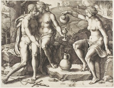 Lot y sus hijas de Lucas van Leyden