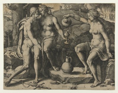 Lot y sus hijas de Lucas van Leyden