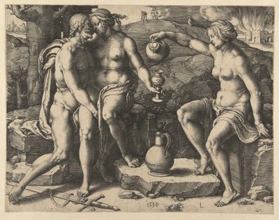 Lot y sus hijas de Lucas van Leyden
