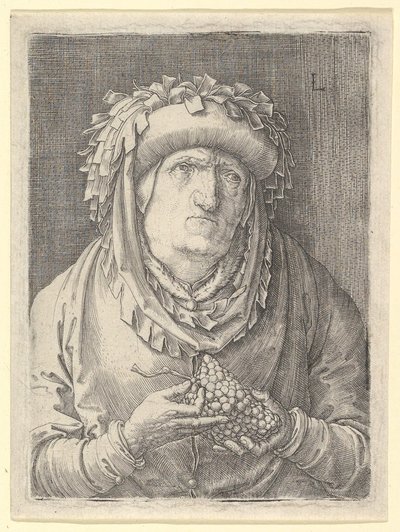 Anciana con uvas de Lucas van Leyden