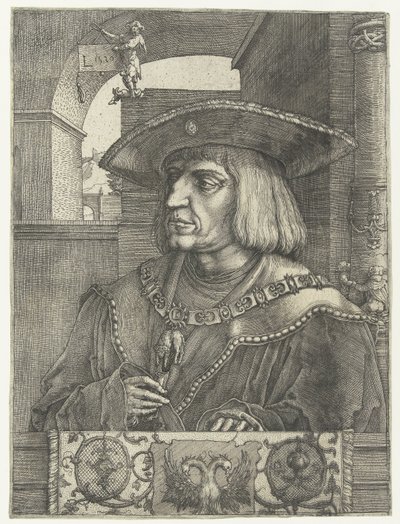 Retrato del emperador Maximiliano I de Lucas van Leyden