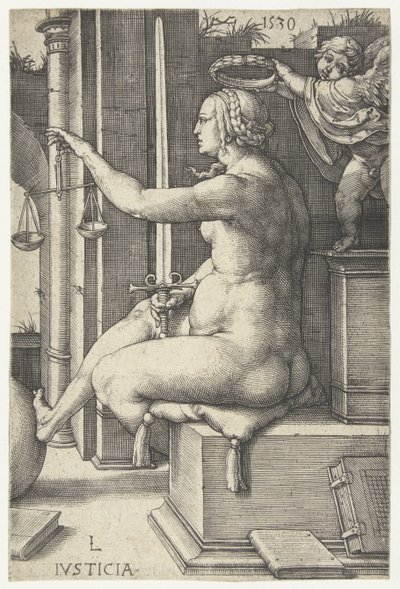 Justicia
Iusticia (título del objeto)
Siete Virtudes (título de la serie) de Lucas van Leyden