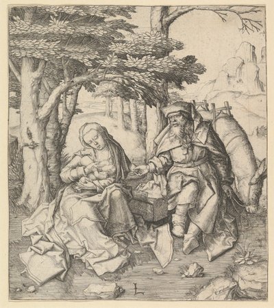 Descanso en la Huida a Egipto de Lucas van Leyden
