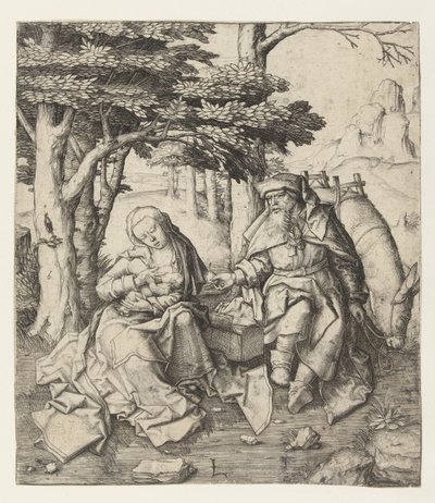 Descanso en la Huida a Egipto de Lucas van Leyden