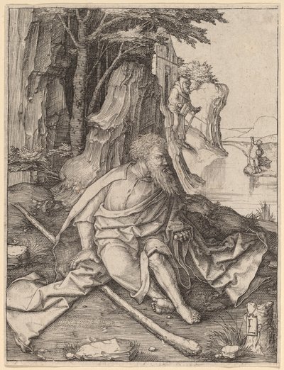 San Cristóbal en la orilla de un río de Lucas van Leyden