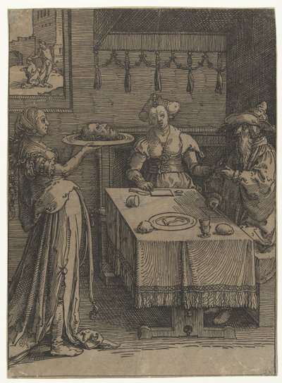 Salomé con la cabeza de Juan el Bautista Serie pequeña Listas de mujeres (título de la serie) de Lucas van Leyden