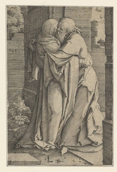 San Joaquín Abrazando a Santa Ana, 1520 de Lucas van Leyden