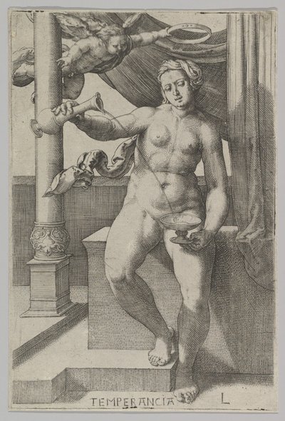 Templanza, de la serie Las Virtudes, 1530 de Lucas van Leyden