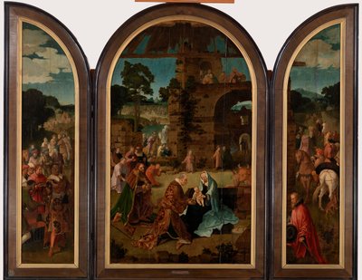 La adoración de los magos Tríptico, c.1510 de Lucas van Leyden