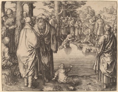 El bautismo de Cristo en el Jordán de Lucas van Leyden