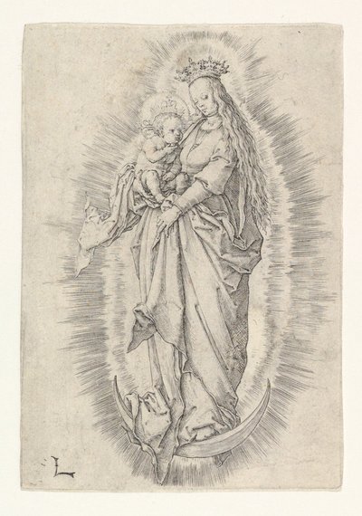 La Virgen coronada con el Niño en la gloria de Lucas van Leyden