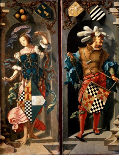 La curación del ciego de Jericó, panel lateral, 1531 de Lucas van Leyden
