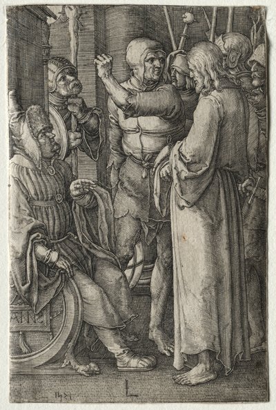 La Pasión: Cristo ante el sumo sacerdote de Lucas van Leyden