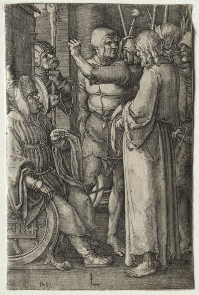 La Pasión: Cristo ante el sumo sacerdote, 1521 de Lucas van Leyden