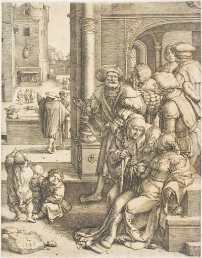 El Poeta Virgilio Suspendido en una Cesta de Lucas van Leyden